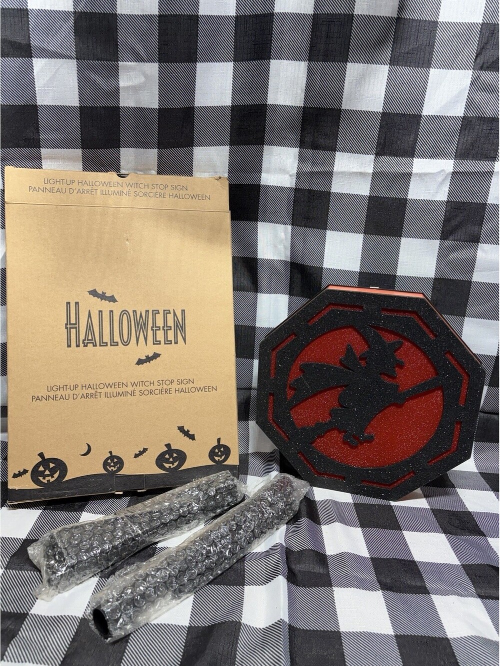 2008 AVON HALLOWEEN LIGHT UP WITCH STOP SIGN ORIGINAL BOX